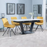 Sophia White Ceramic Extending Dining Set - Messina Fabric Swivel Dining Chair