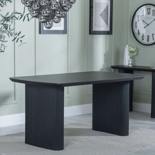 Emilia Fluted 6 Seater Pedestal Dining Table - 160cm