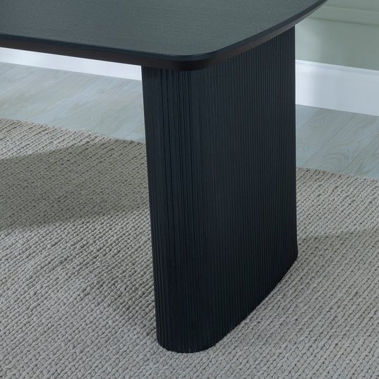 Emilia Fluted 6 Seater Pedestal Dining Table - 160cm