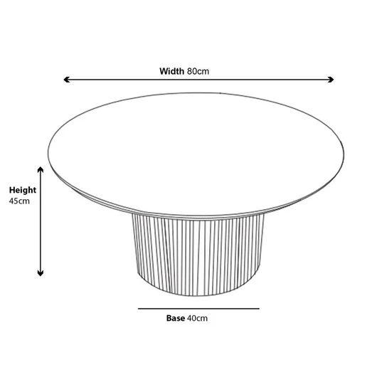 Emilia Fluted Round Coffee Table with Drum Base