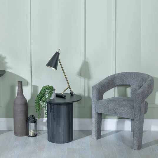 Emilia Fluted Round End Table with Drum Base