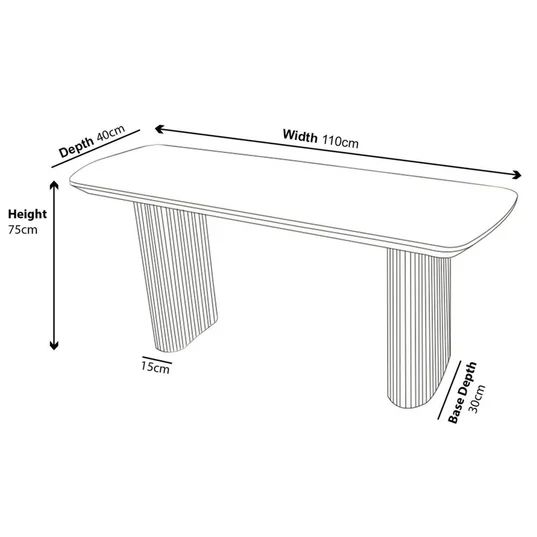 Emilia Fluted Pedestal Console Table