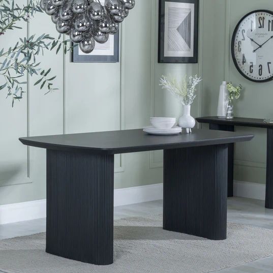 Emilia Fluted 6 Seater Pedestal Dining Table - 160cm