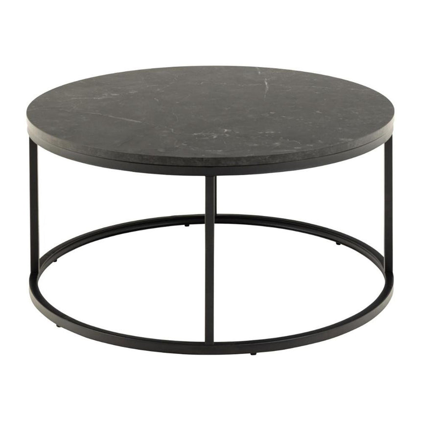 Spiro Coffee Table - Round - Black Marble Effect