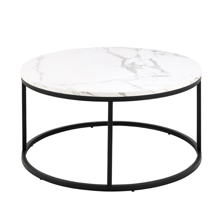 Spiro Coffee Table - Round - White Marble Effect