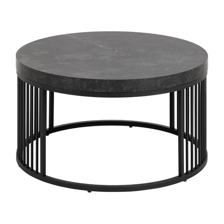 Strington Coffee Table - Round - Black Marble Effect