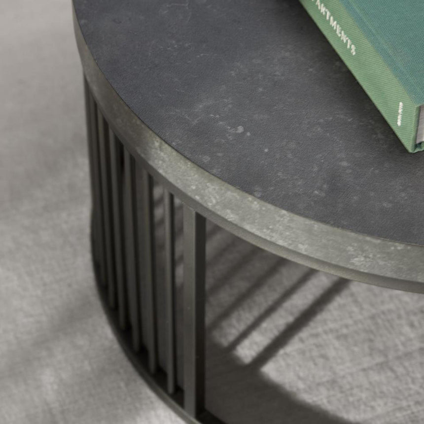 Strington Coffee Table - Round - Black Marble Effect