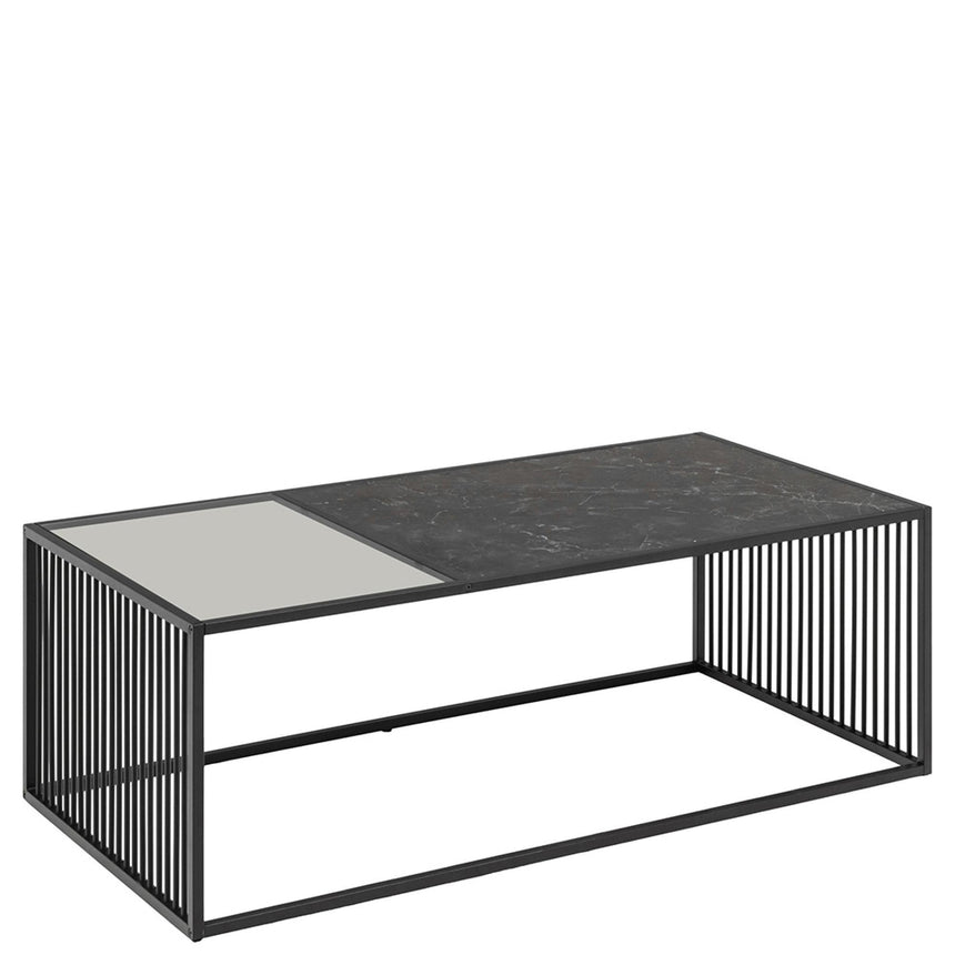 Strington Coffee Table - Black Marble and Glass