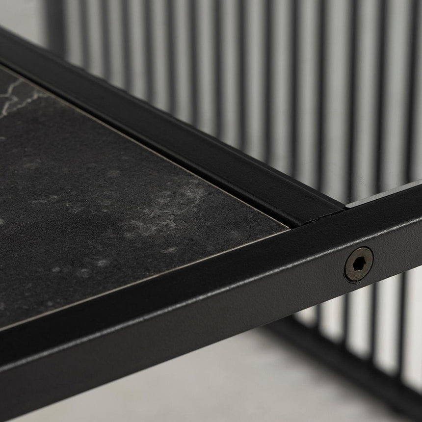 Strington Coffee Table - Square - Black Marble and Glass