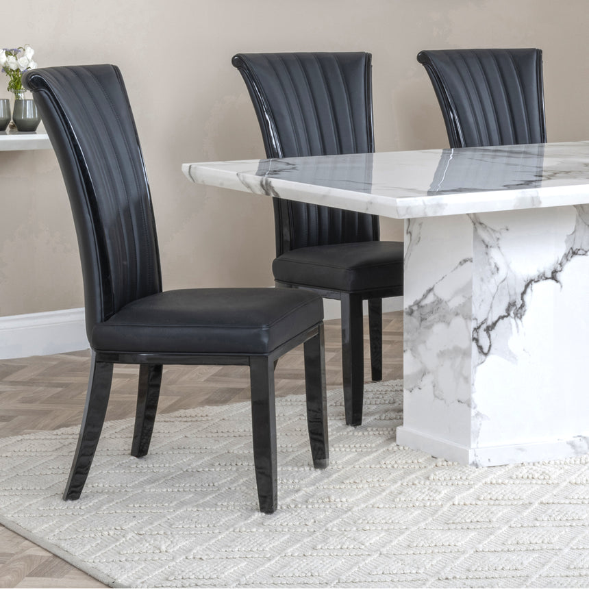Toronto Marble Marble Dining Set - Milazzo Leather Dining Chair