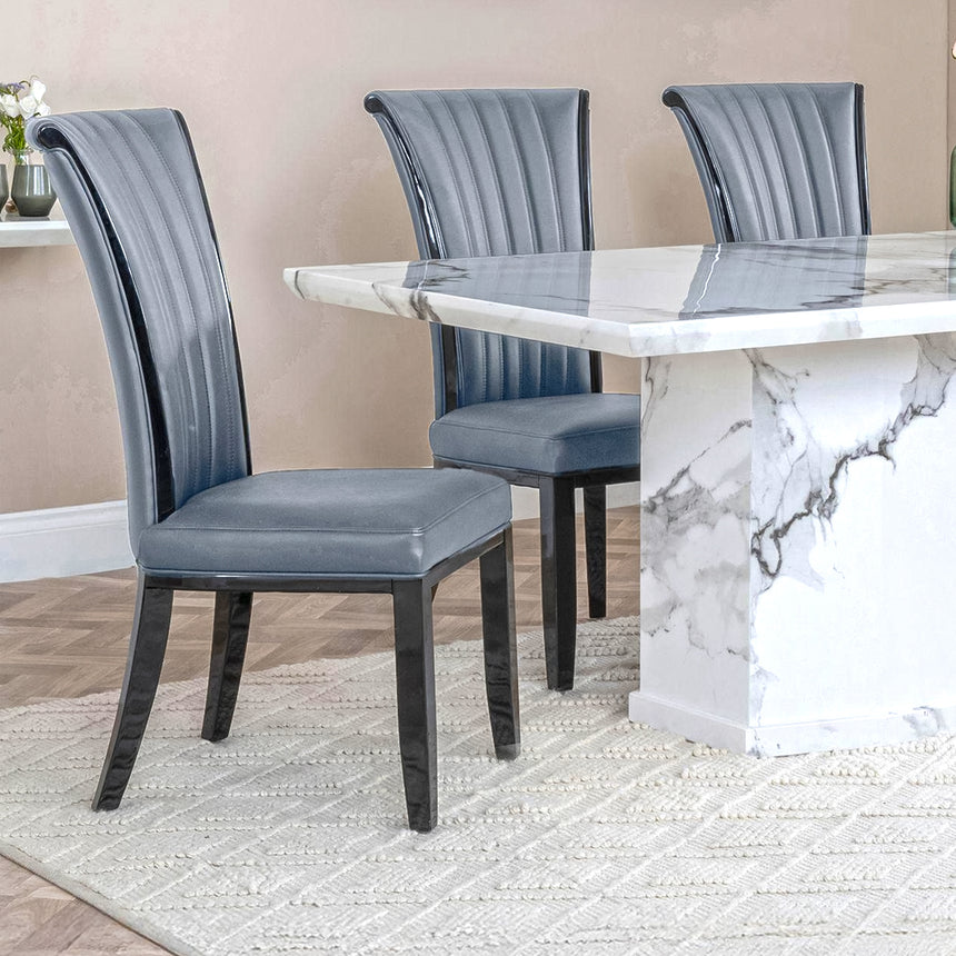 Toronto Marble Marble Dining Set - Milazzo Leather Dining Chair