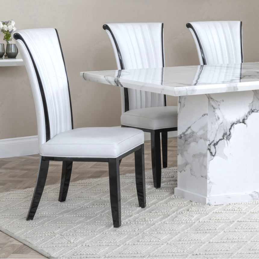 Toronto Marble Marble Dining Set - Milazzo Leather Dining Chair