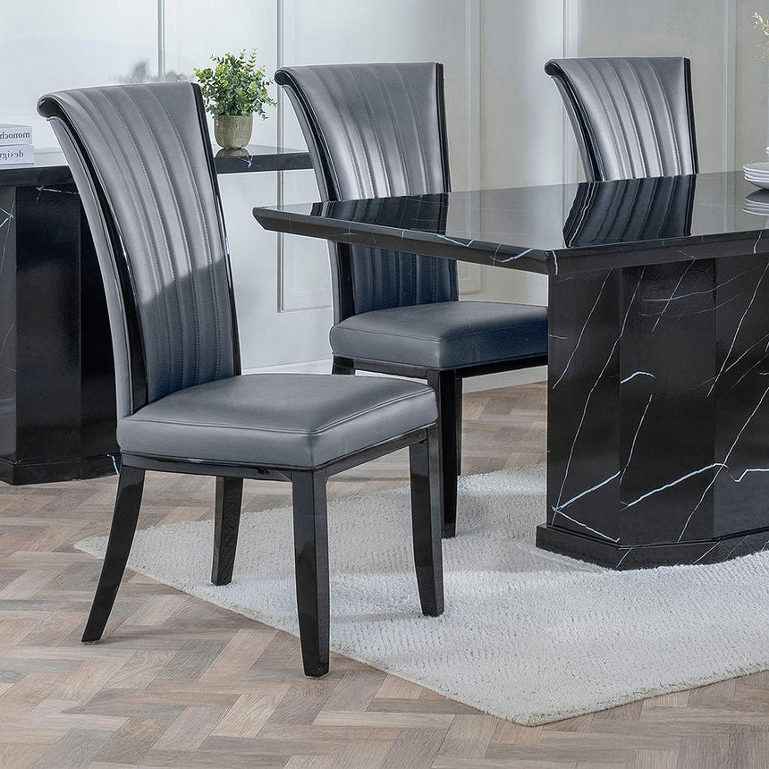 Toronto Marble Marble Dining Set - Milazzo Leather Dining Chair