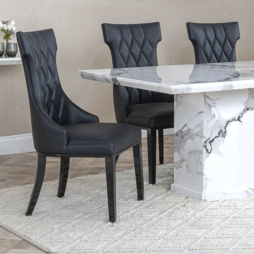 Toronto Marble Marble Dining Set - Parish Leather Dining Chair