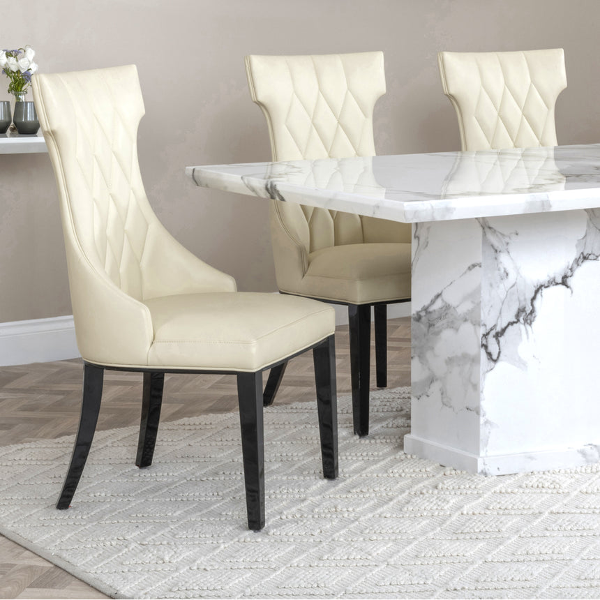 Toronto Marble Marble Dining Set - Parish Leather Dining Chair