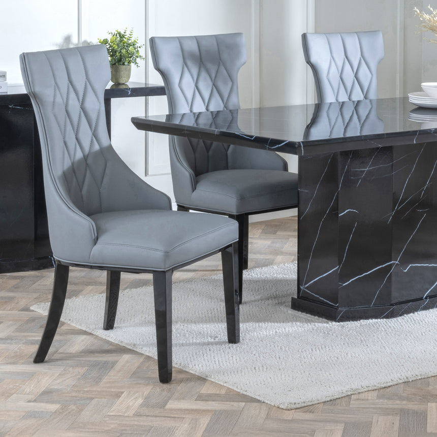 Toronto Marble Marble Dining Set - Parish Leather Dining Chair