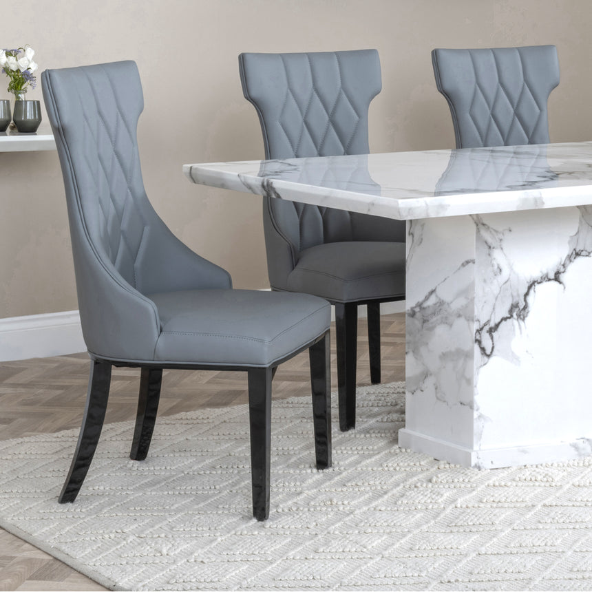 Toronto Marble Marble Dining Set - Parish Leather Dining Chair