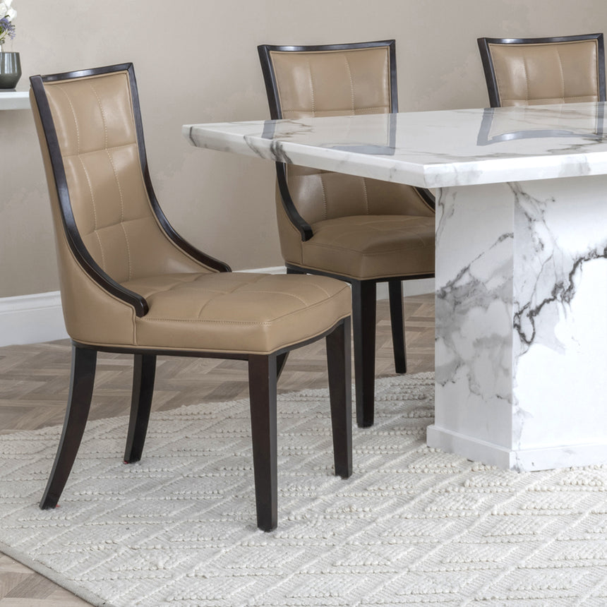 Toronto Marble Marble Dining Set - Sandia Leather Dining Chair