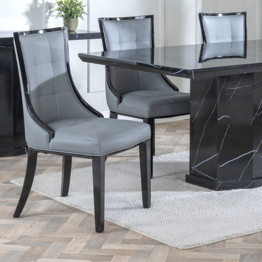 Toronto Marble Marble Dining Set - Sandia Leather Dining Chair