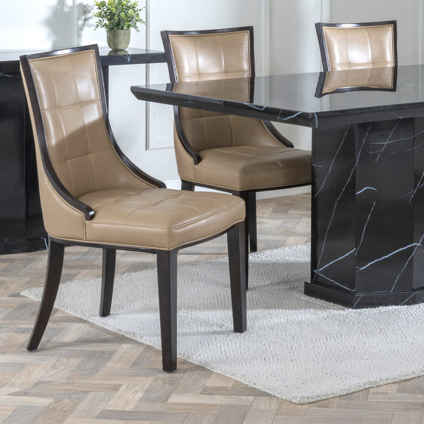 Toronto Marble Marble Dining Set - Sandia Leather Dining Chair