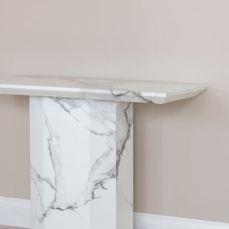 Toronto Marble Console Table with Pedestal Base