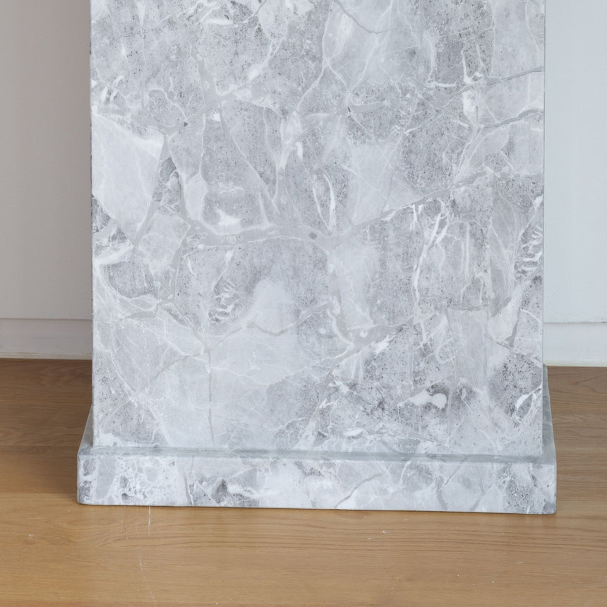 Genoa Grey Marble Console Table with Pedestal Base