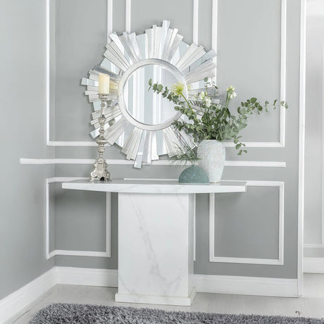 Genoa Marble Console Table with Pedestal Base
