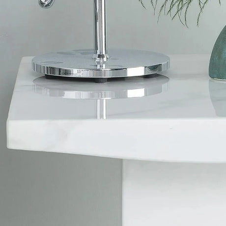Genoa Marble Square Lamp Table with Pedestal Base