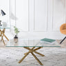 Venezia Glass Coffee Table with Gold Metal Chopstick Legs