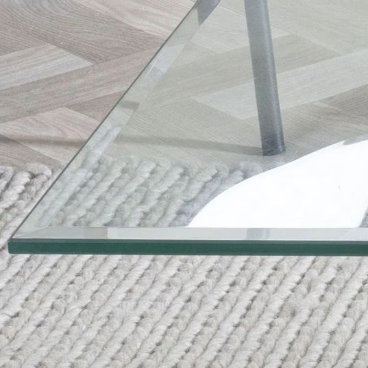 Venezia Glass Coffee Table with Gold Metal Chopstick Legs