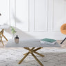 Venezia Glass Coffee Table with Gold Metal Chopstick Legs