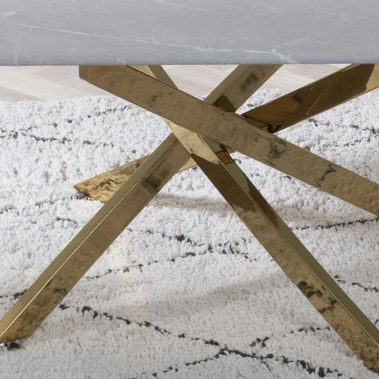 Venezia Glass Coffee Table with Gold Metal Chopstick Legs