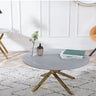 Venezia Glass Round Coffee Table with Gold Metal Chopstick Legs