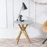 Venezia Glass Round Side Table with Gold Metal Chopstick Legs