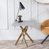 Venezia Glass Square Side Table with Gold Metal Chopstick Legs