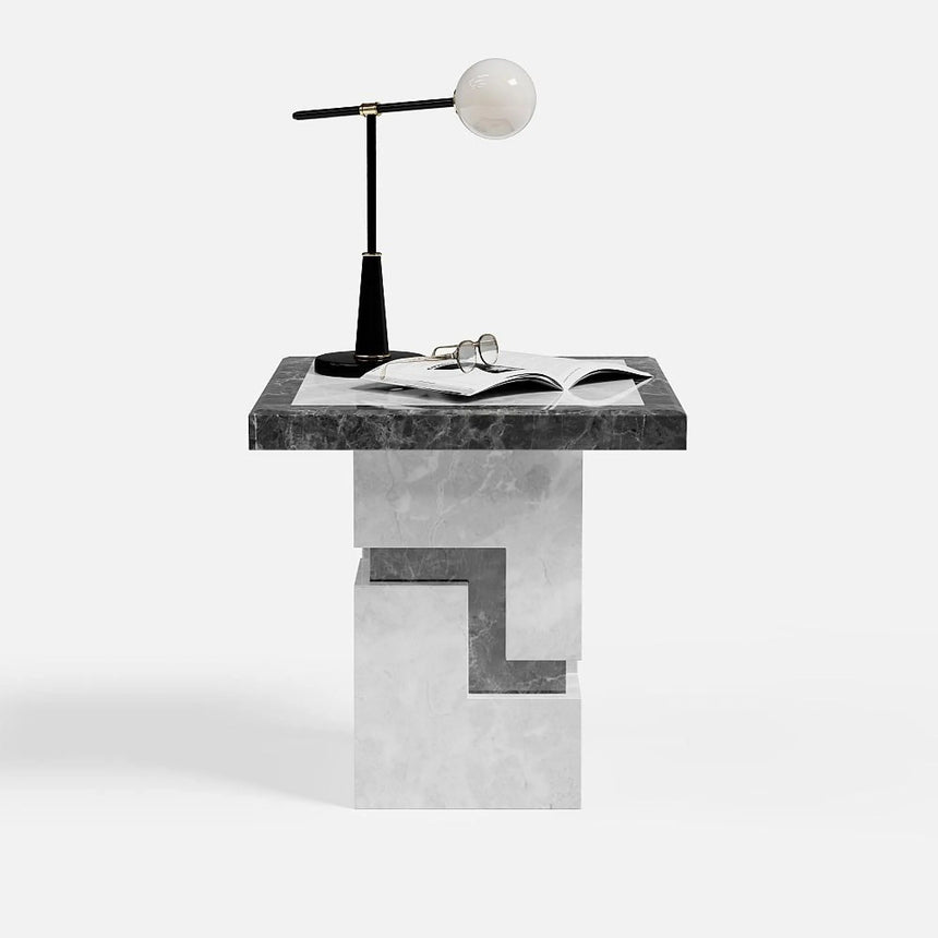 Sicily Armani Grey Engineered Marble Side Table