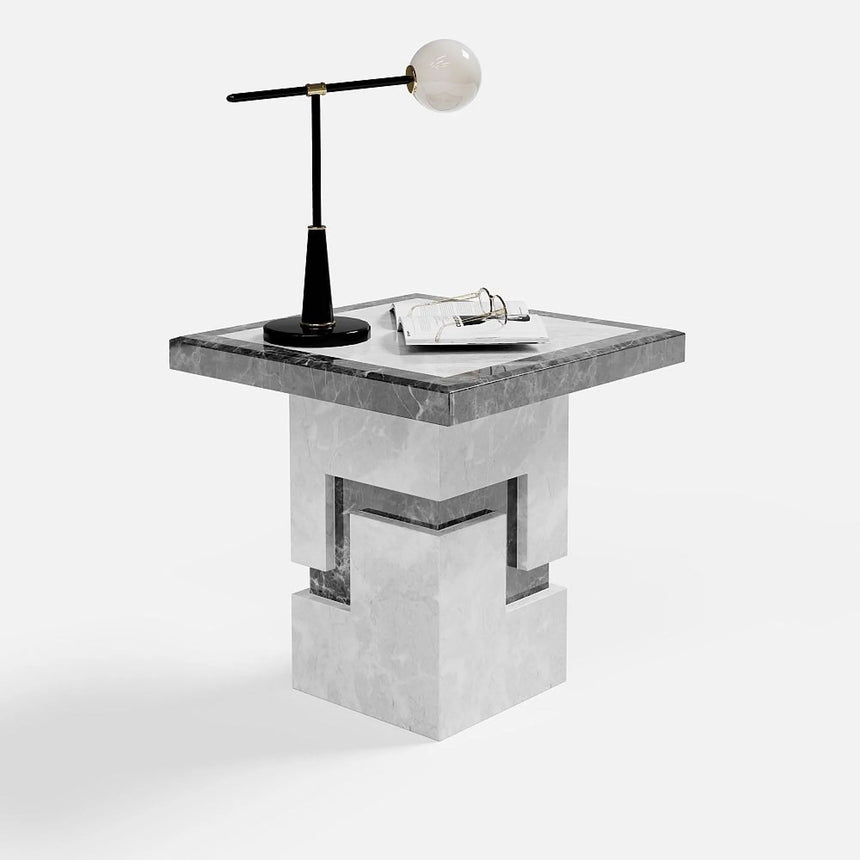 Sicily Armani Grey Engineered Marble Side Table