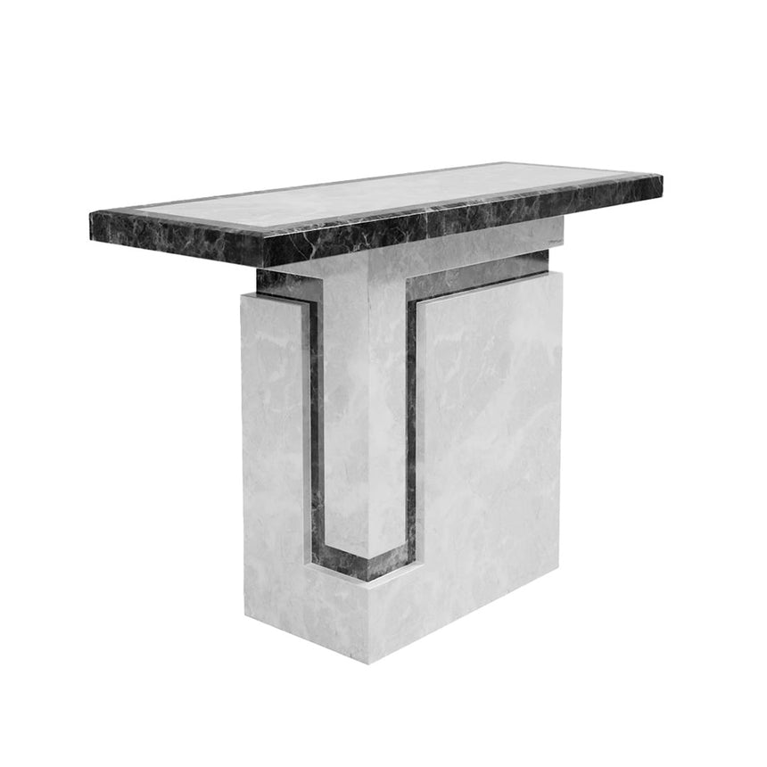 Sicily Armani Grey Engineered Marble Console Table