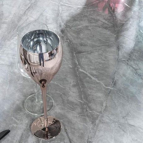 Vortex Console Table - Grey Marble & Chrome