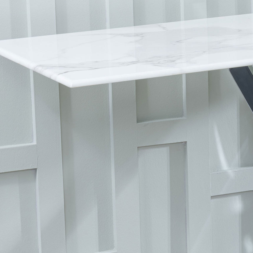 Ravenna Glass Console Table with Chrome Metal Chopstick Legs