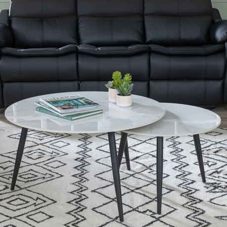 Sarzana Round Ceramic Coffee Table (Set of 2)
