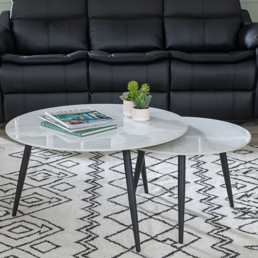 Sarzana Round Ceramic Coffee Table (Set of 2)