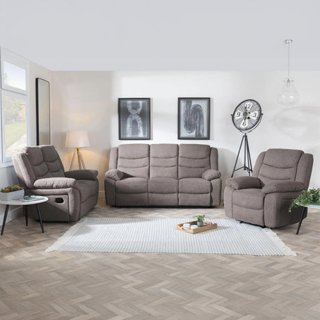 Angelo Dark Grey Fabric Recliner Sofa Set