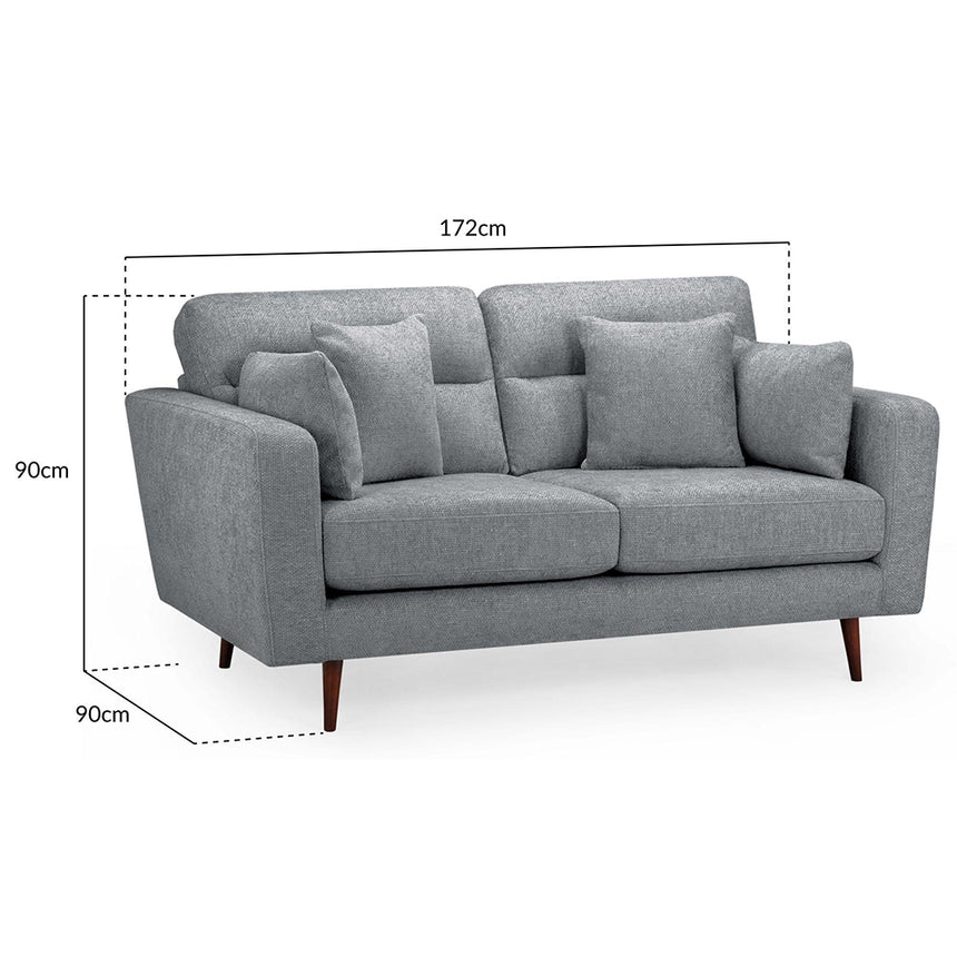 Danbury Grey Fabric 2 Seater Sofa