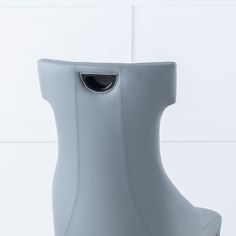 Parish Leather Large High Back Dining Chair with Black Legs