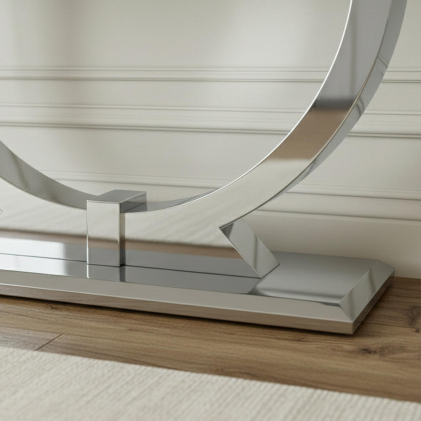 Glacier Console Table - Grey Marble & Chrome