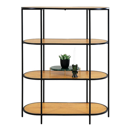 Vita Curved Open Shelving Unit - Natural Wood