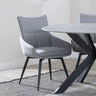 Set of 2 Torres Fabric Swivel Dining Chair with Black Legs