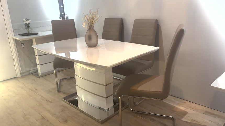Gravina Gloss Extending Dining Table - 140cm - 180cm
