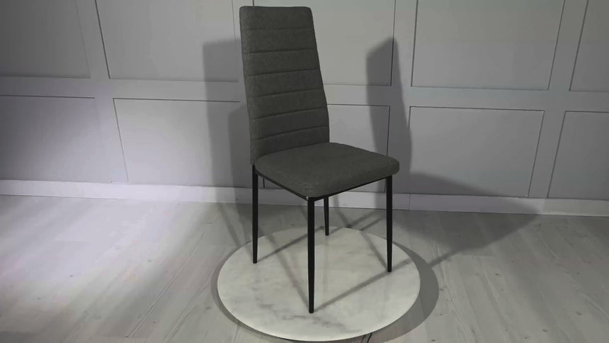 Rovigo Dining Chair in Fabric with Black Legs